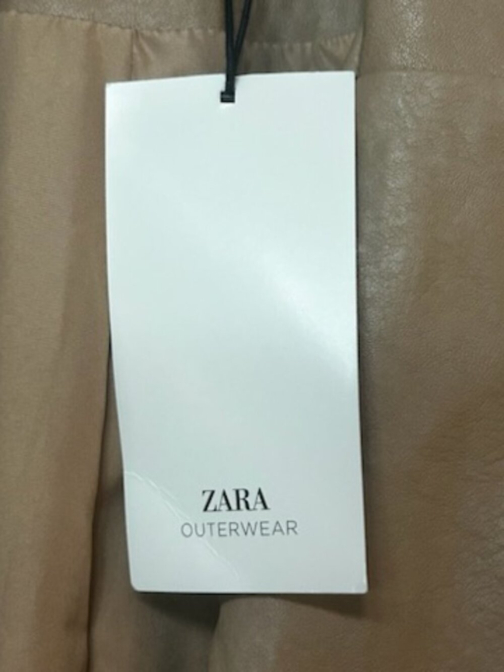 Zara Tan Taupe Brown Faux Leather Belted Jacket - Picture 7 of 10